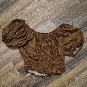 EARTHBOUND Earthy Toned Puff Sleeve Blouse